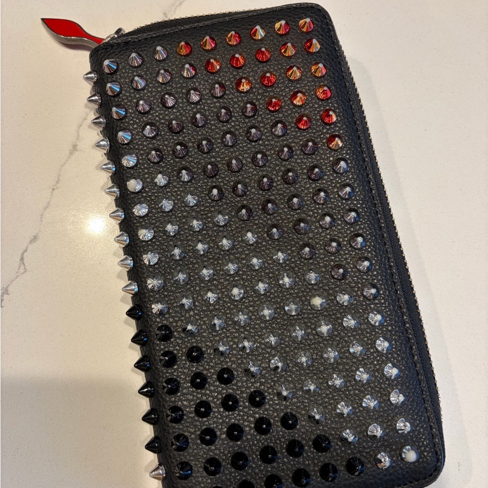 Christian Louboutin Panettone Studded Black Wallet
